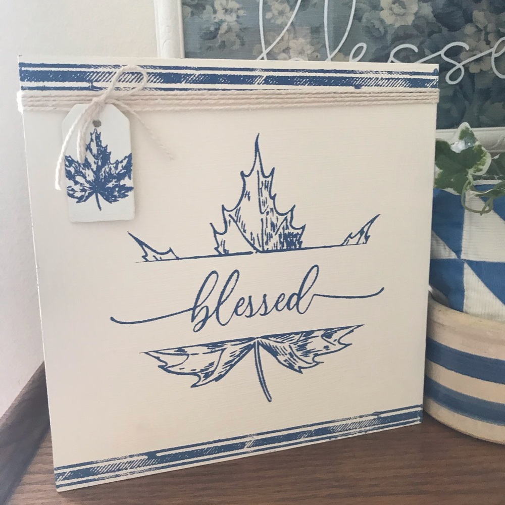 Fall "Blessed" Sign. Handcrafted and Distressef